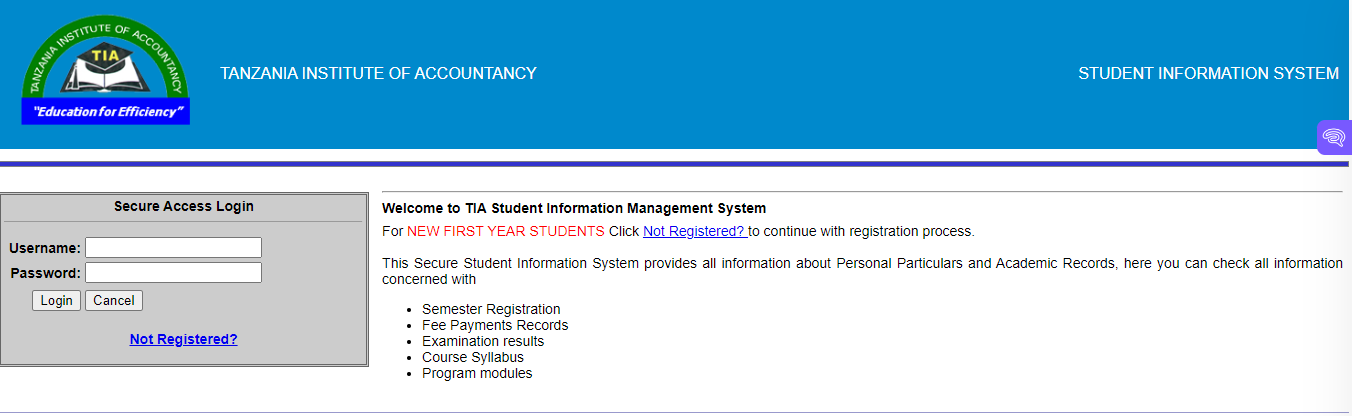 TIA Student Information System