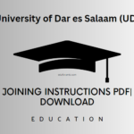 UDSM Joining instructions PDF