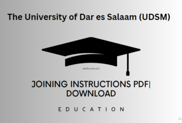 UDSM Joining instructions PDF