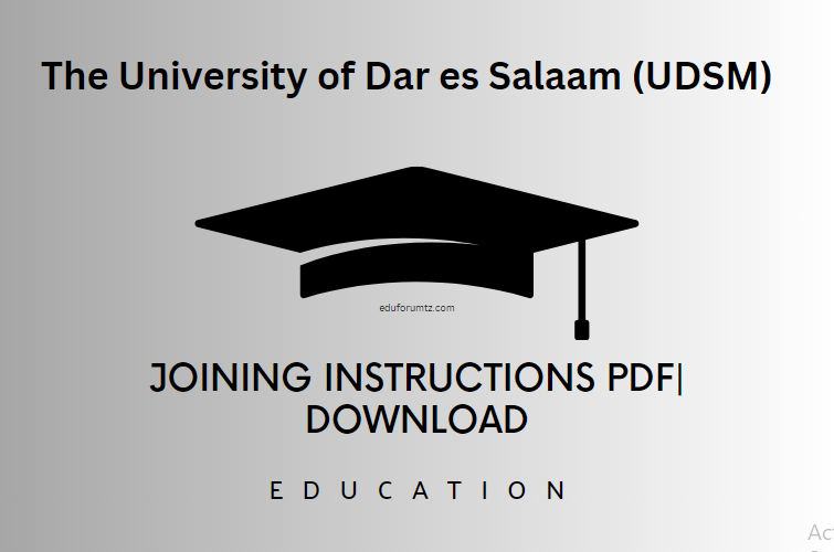 UDSM Joining instructions PDF