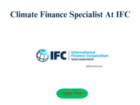 Climate Finance Specialist At IFC