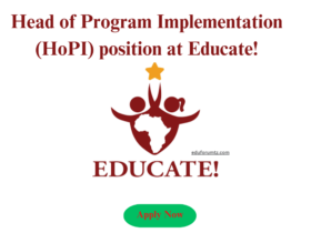 Head of Program Implementation (HoPI) position at Educate!